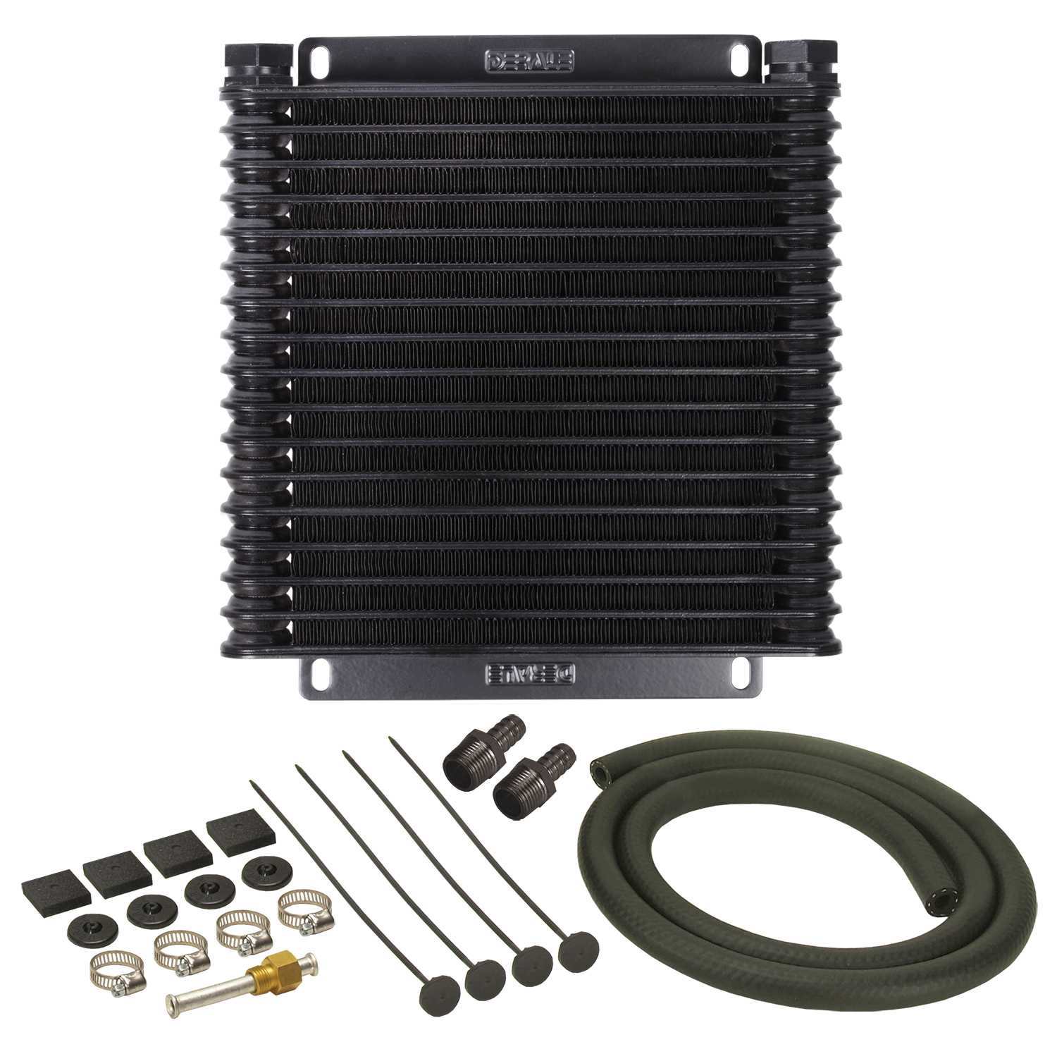 thumbnail image 2 of Derale 13614 Series 9000 Plate & Fin Transmission Oil Cooler - 1/2" NPT Ports, With Installation Kit 2 of 9